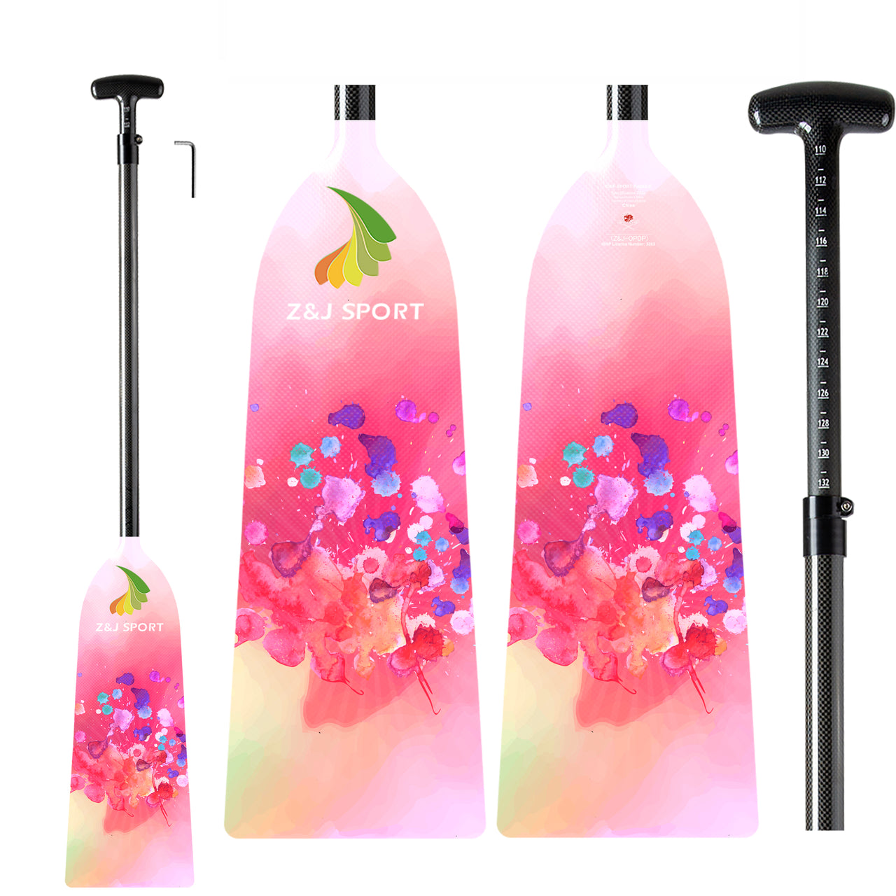 ZJ Graphic Dragon Boat Paddle Full Carbon IDBF Approved Paddle (Limited Stock)