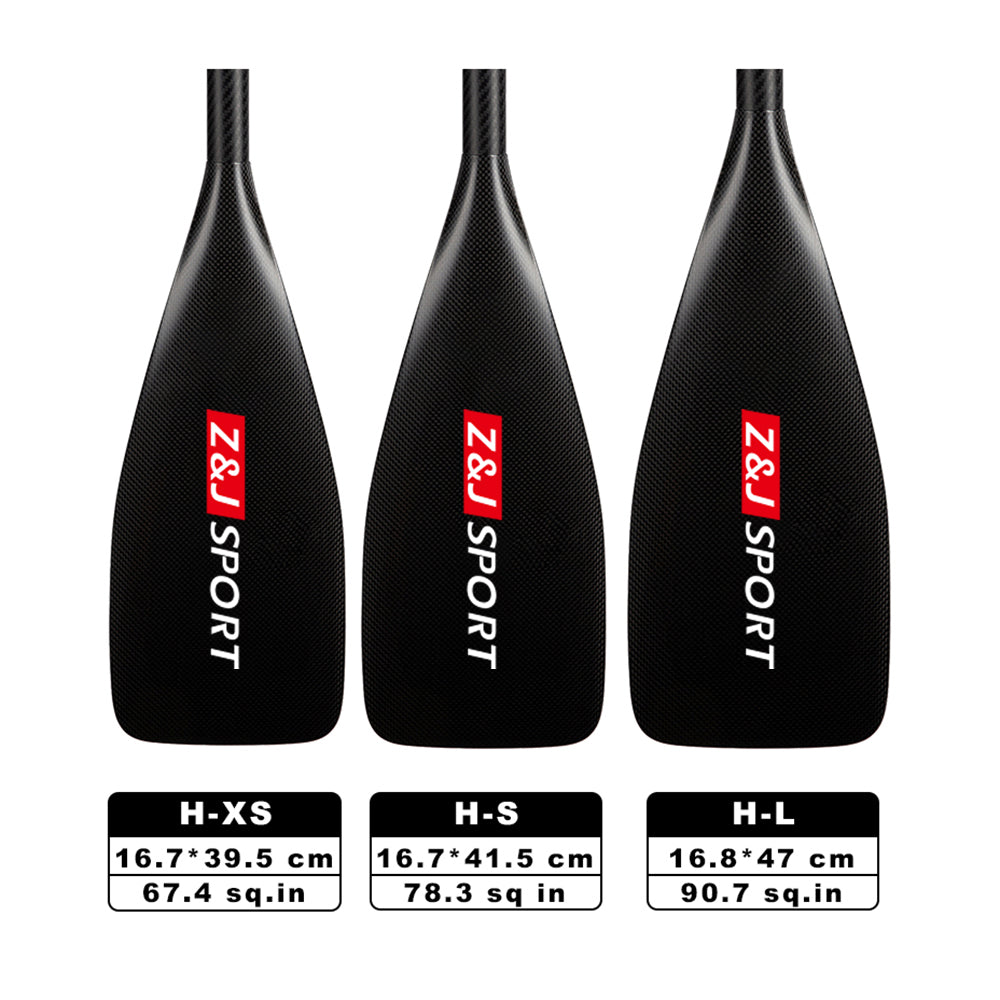 ZJ Adjustable SUP Paddle Carbon Race Stand up Paddle 67.4/78.3/90.7 sq.in Blade(H)