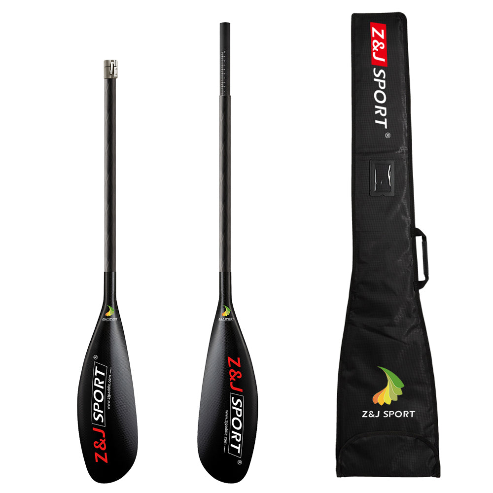 ZJ Full Carbon Kayak Paddle for Surfski Wing Blade with Straight Round Shaft J Series 700cm²/750cm²/780cm²
