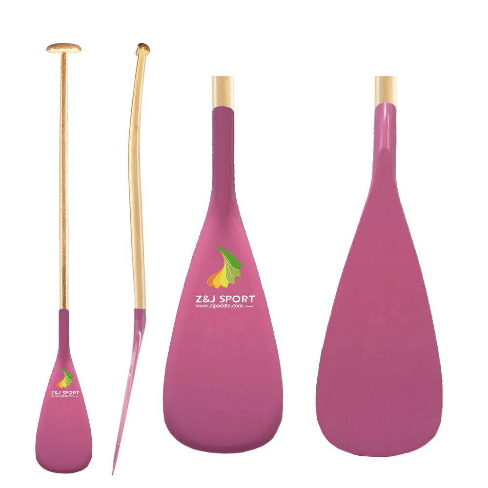 ZJ Hybrid Kids Outrigger Canoe Paddle for Va'a, Waka-ama, Vaka Carbon/Kevlar Blade (KS:20cm*42cm)