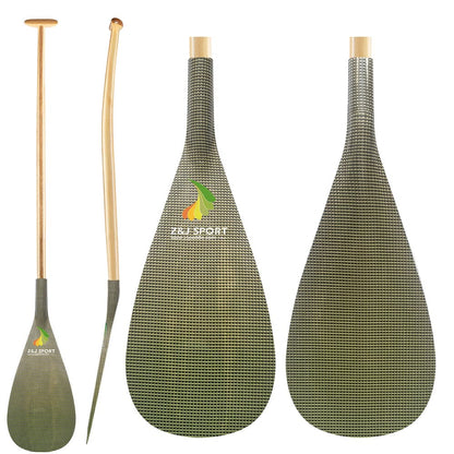 ZJ Hybrid Outrigger Canoe Paddle With C-SL Fiberglass or Carbon Blade in Discount