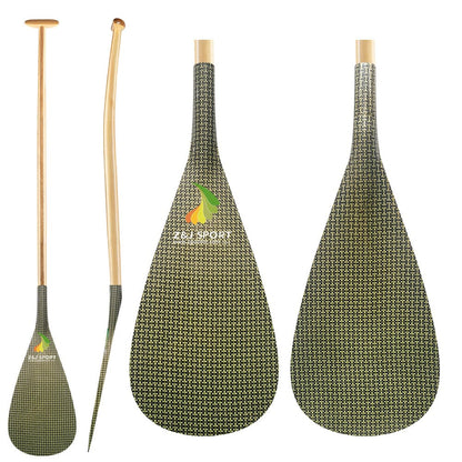 ZJ Hybrid Outrigger Canoe Paddle With C-SS Fiberglass or Carbon Blade in Discount
