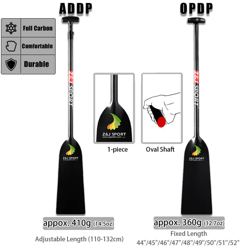 ZJ Dragon Boat Paddle Full Carbon IDBF Approved Paddle Flat Blade (OPD