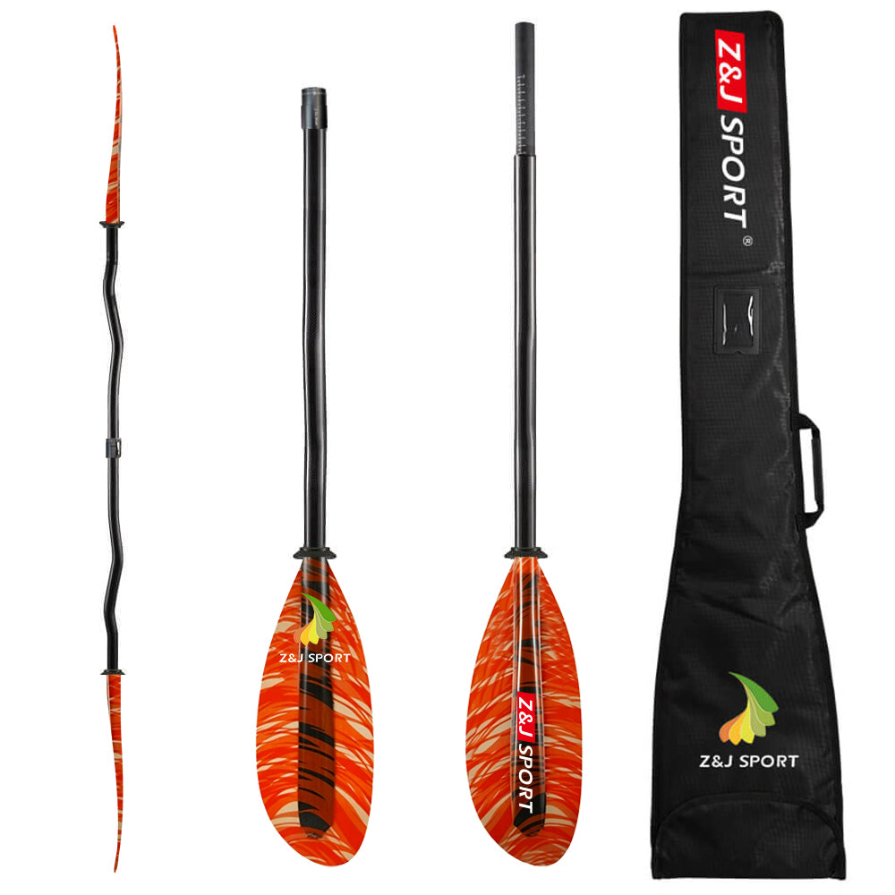 ZJ Seakayak Paddle Carbon Shaft High-angle Paddling Dynamic Glassfiber Blade for Touring Kayak(SKD-II)