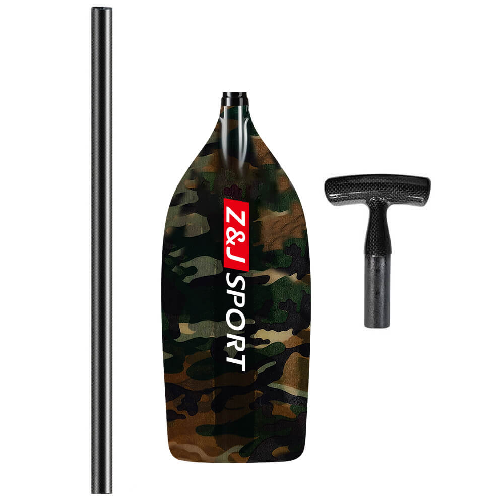 ZJ Canoe Whitewater Rafting Paddle With Fancy Fiberglass Blade (unassembled)