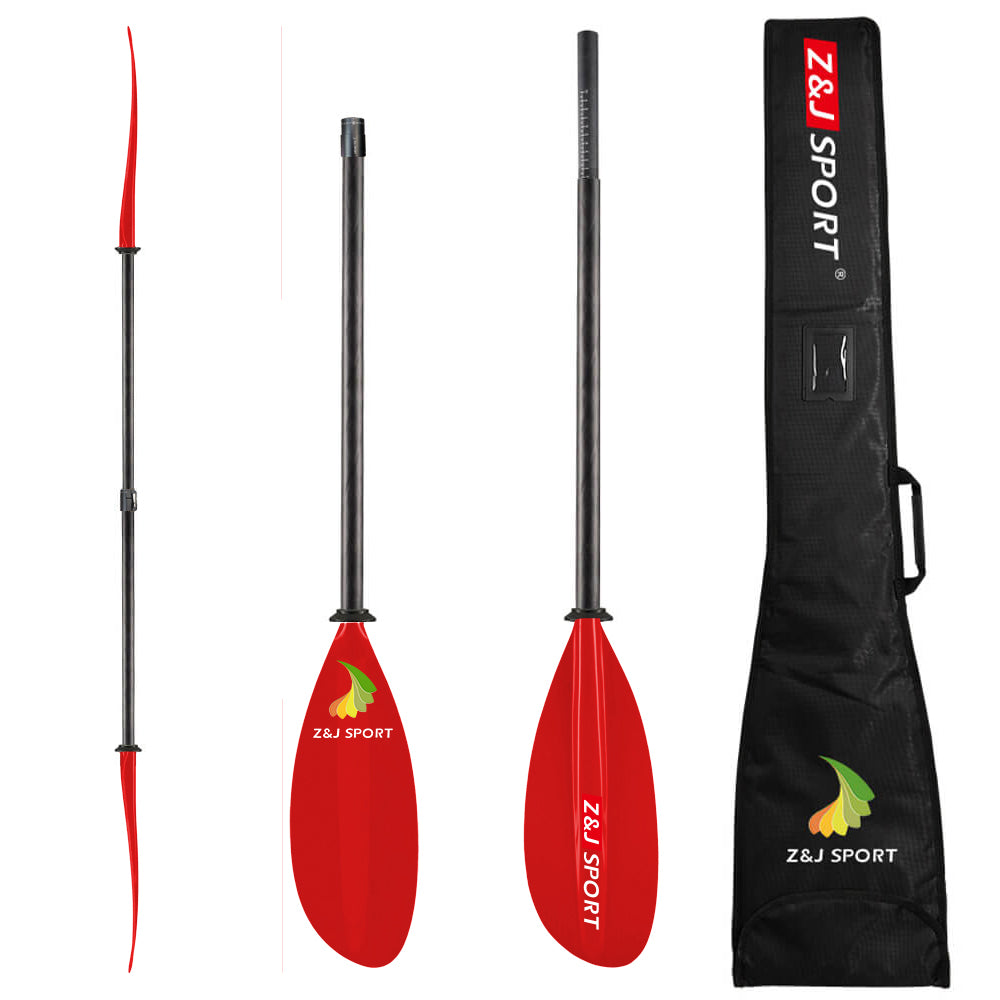 ZJ Seakayak Paddle Carbon Shaft High-angle Paddling Dynamic Glassfiber Blade for Touring Kayak (SKD-II)
