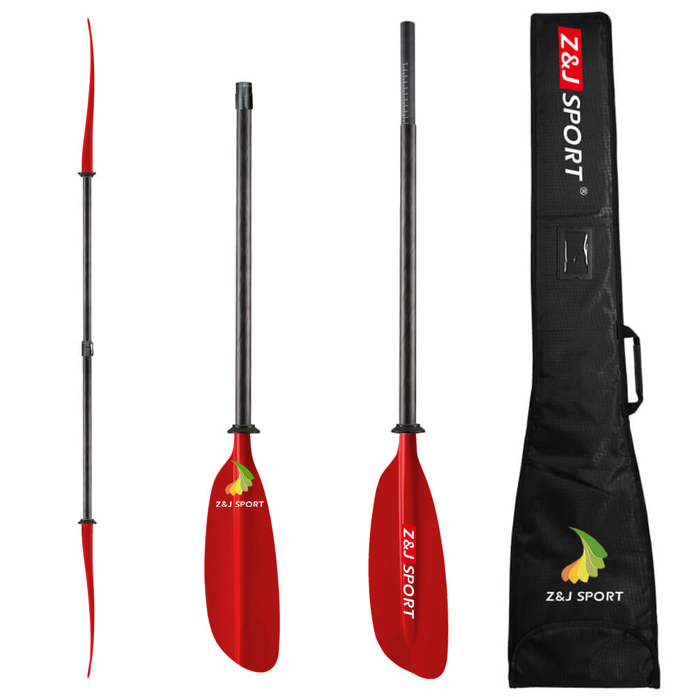 ZJ 2-piece 4-piece Seakayak Paddle Carbon Shaft Glassfiber Blade for Touring Kayak  Low-angle Paddling (SKR-III)