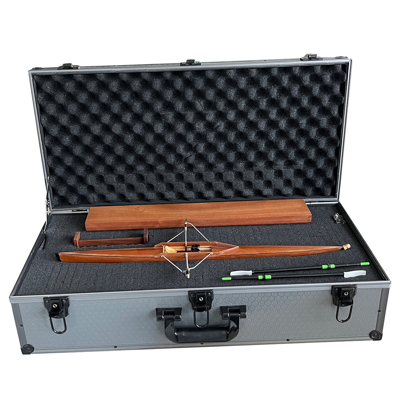 ZJ Handcrafted Wooden Rowing Boat and Oar Model Miniatures  with Exquisite Gift Box