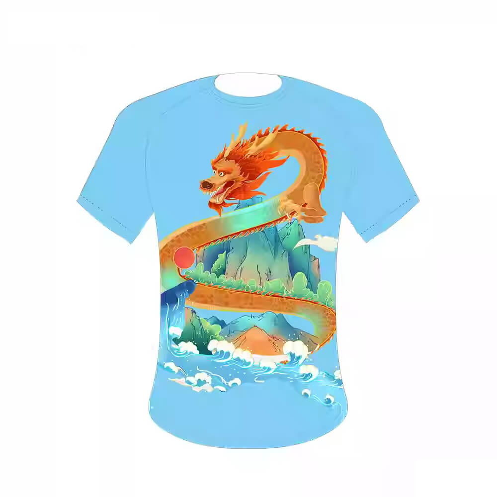 ZJ Dragon Boat T-Shirts Custom Made Dragon Boat Team Apparel Short Sleeve