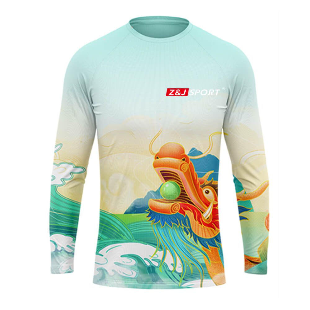 ZJ Dragon Boat T-Shirts Custom Made Dragon Boat Team Apparel Long Sleeve