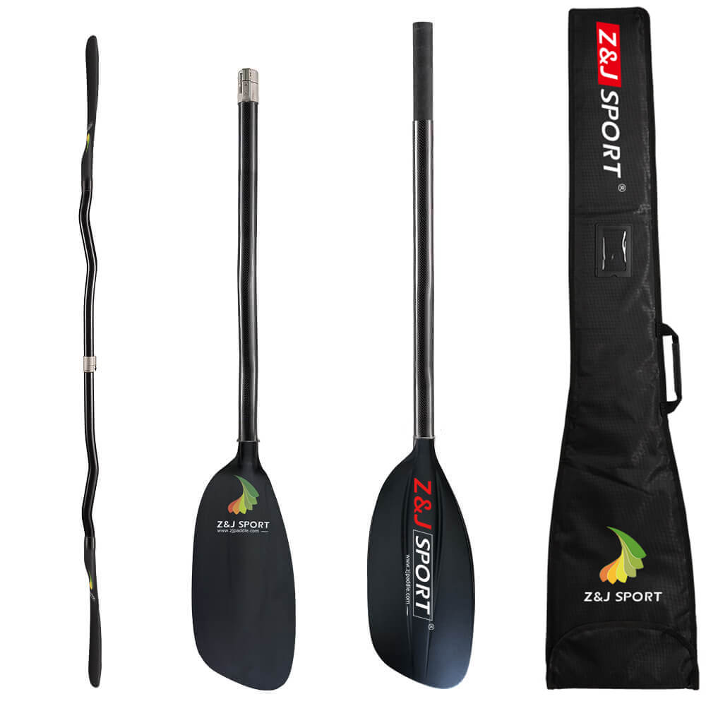 ZJ Carbon Whitewater Kayaking Paddle with Integrated Foam Blade and Cranked Shaft (SG model)