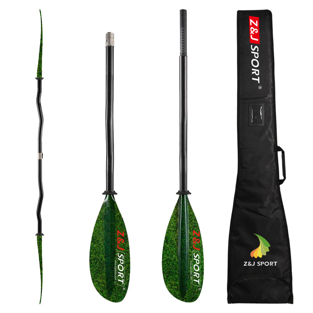 ZJ Seakayak Paddle Carbon Shaft High-angle Paddling Dynamic Glassfiber Blade for Touring Kayak(SKD-II)