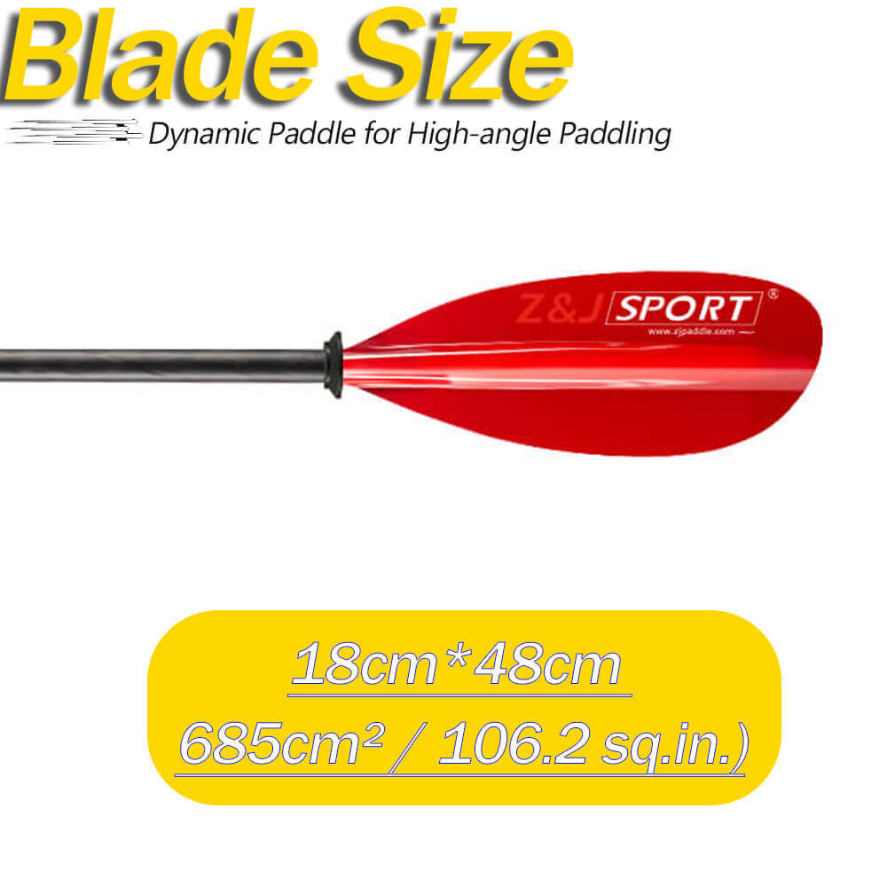 ZJ Seakayak Paddle Carbon Shaft High-angle Paddling Dynamic Glassfiber Blade for Touring Kayak (SKD-II)