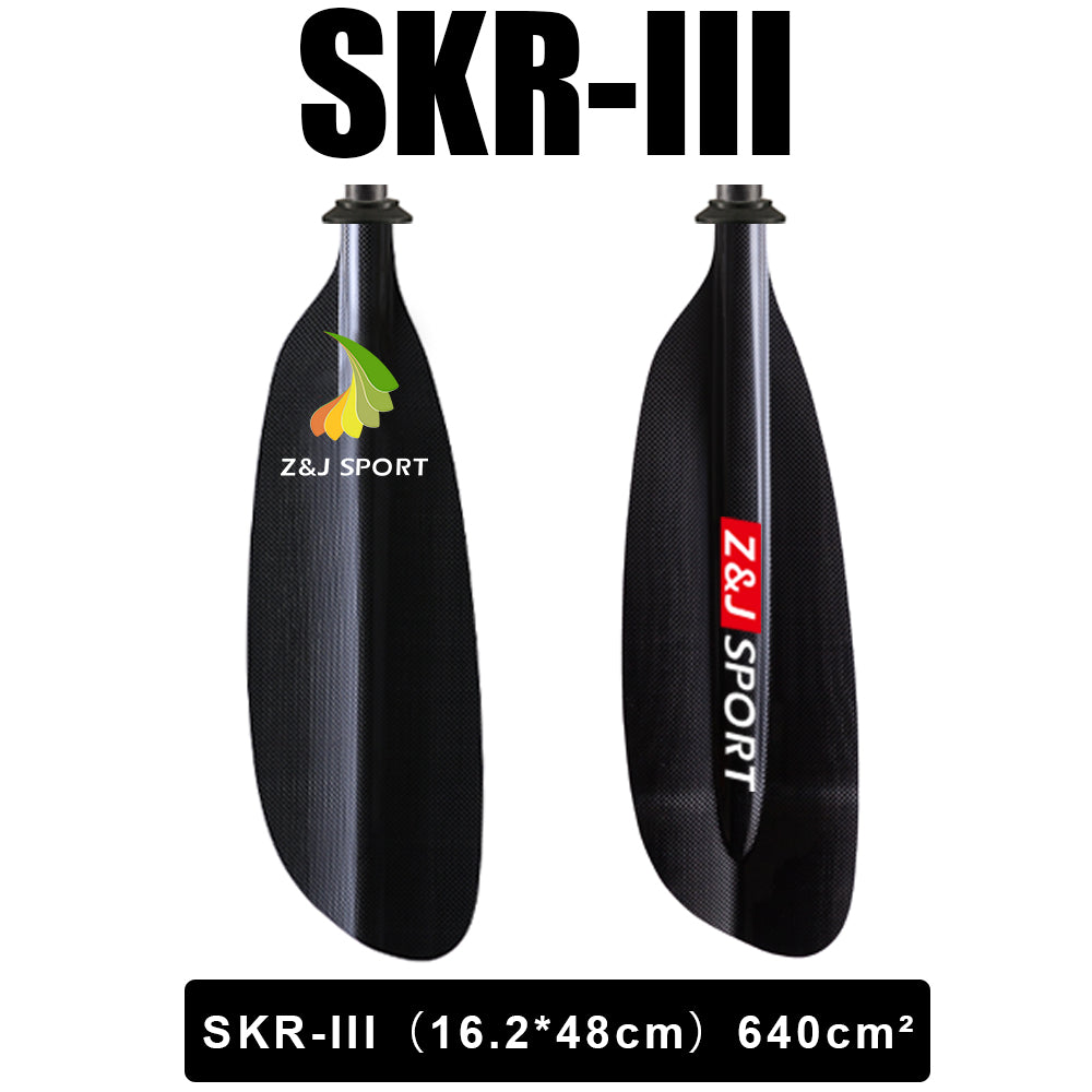 ZJ Seakayak Full Carbon Paddle Low-angle Paddling Relaxed Blade for Touring Kayak (SKR-III)