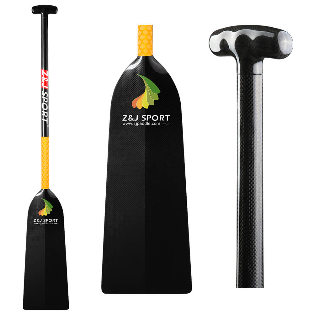 ZJ Dragon Boat Paddle Full Carbon IDBF Approved Paddle Dihedral Blade(STORM)