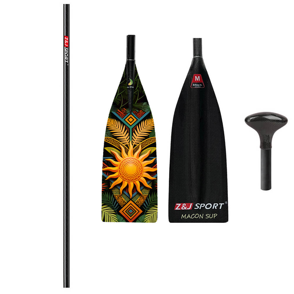 ZJ 1-piece High Modulus Carbon SUP Paddle Ultralight Stand up Paddle for Race ( 2-piece/3-piece)  (MACON)