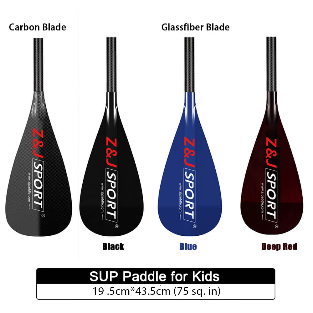 ZJ 3-Piece SUP Paddle for Kids With Skinny Carbon Shaft 152-220cm Adjustable (for Kids)