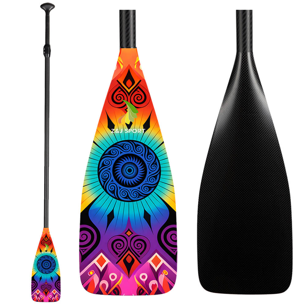 ZJ Adjustable SUP Paddle Carbon Race Stand up Paddle 67.4/78.3/90.7 sq.in Blade(H)