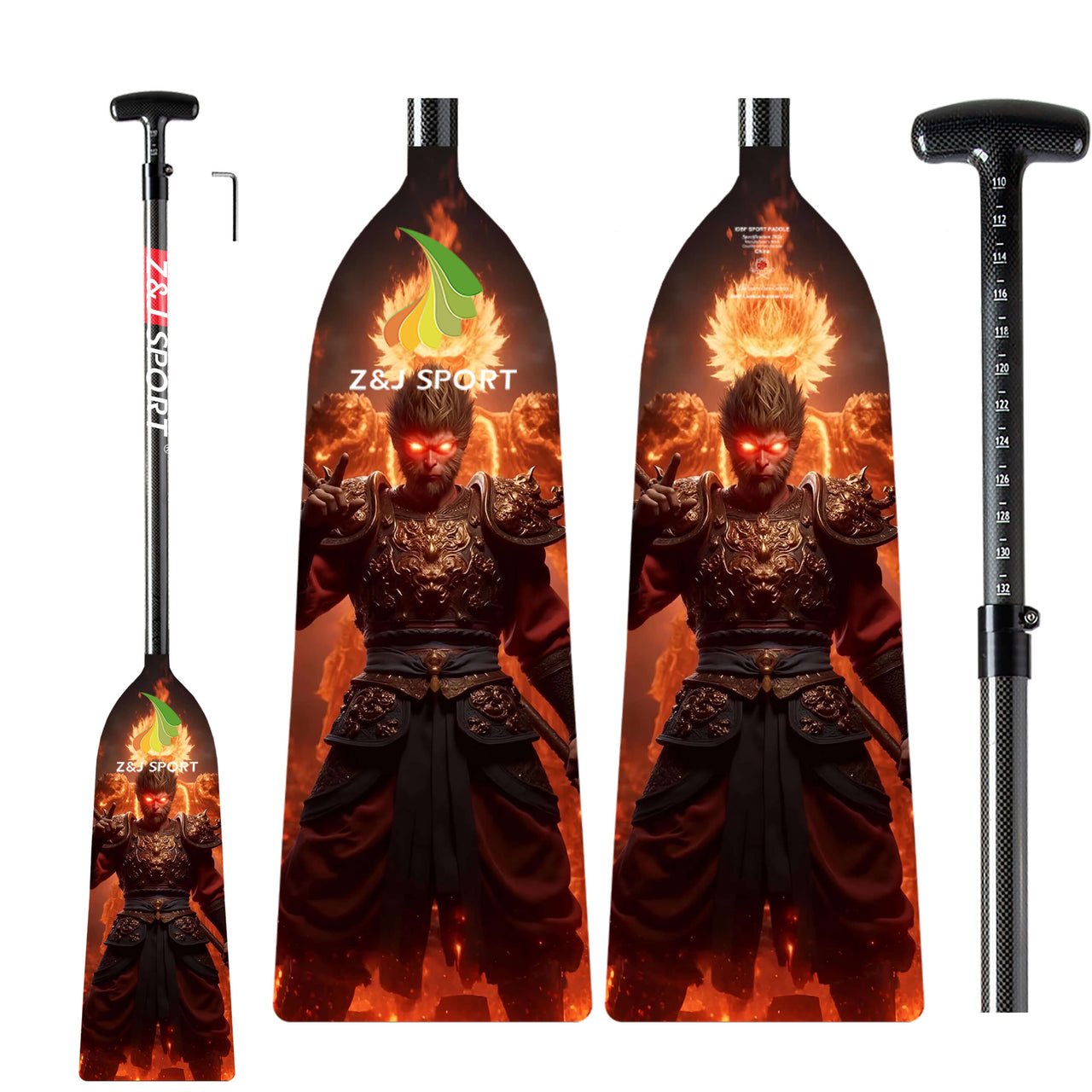ZJ Graphic Dragon Boat Paddle IDBF Approved Oval Shaft