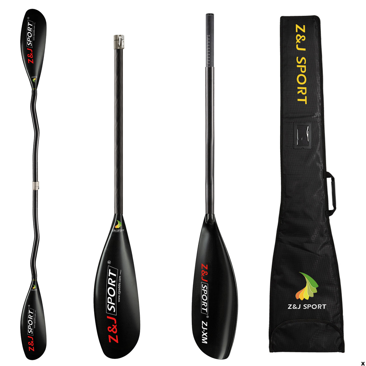 ZJ Full Carbon Kayak Paddle Wing Blade with Bent Shaft X Series