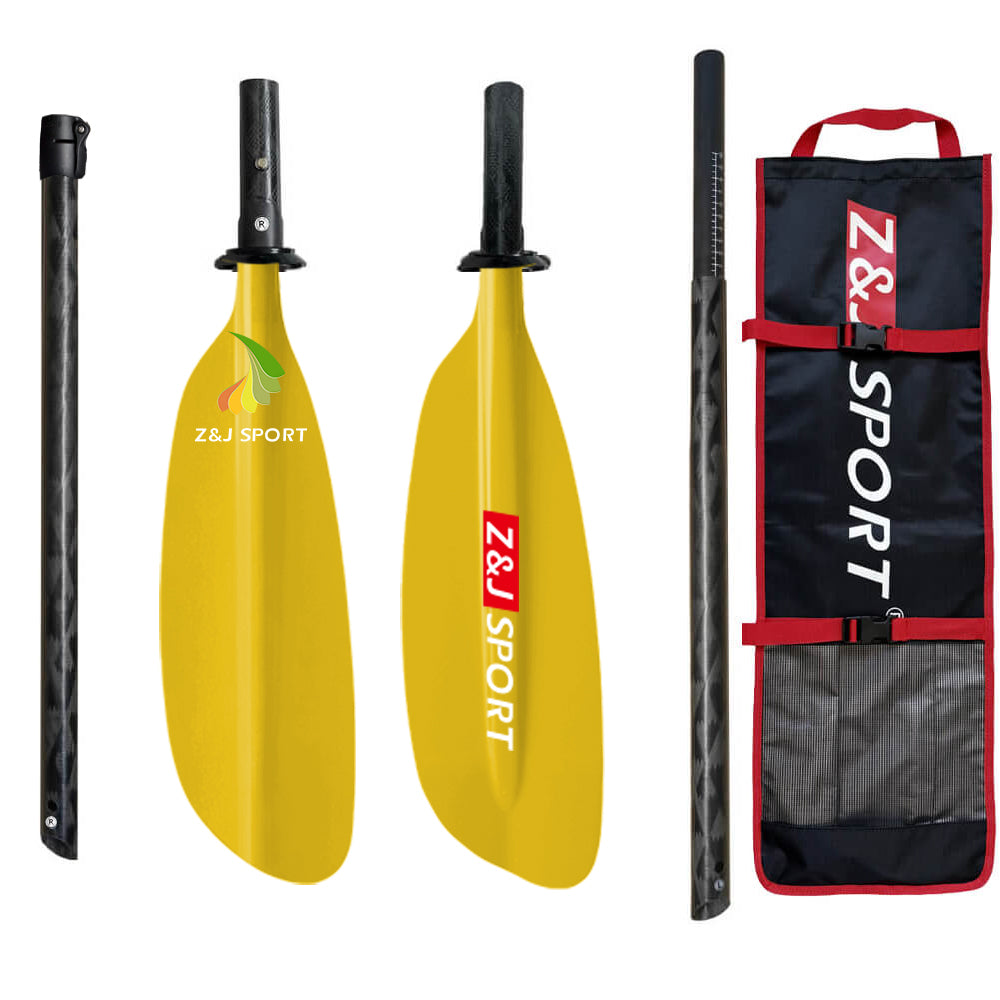 ZJ 2-piece 4-piece Seakayak Paddle Carbon Shaft Glassfiber Blade for Touring Kayak  Low-angle Paddling (SKR-III)