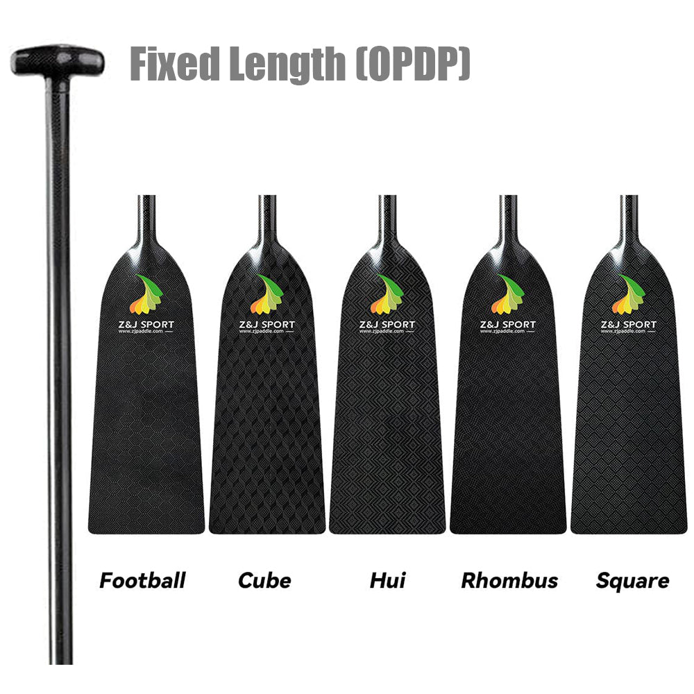 ZJ IDBF Approved Dragon Boat Paddle Carbon Wave Flat Blade (T700/Jacquard Carbon/Kevlar/ Innegra)