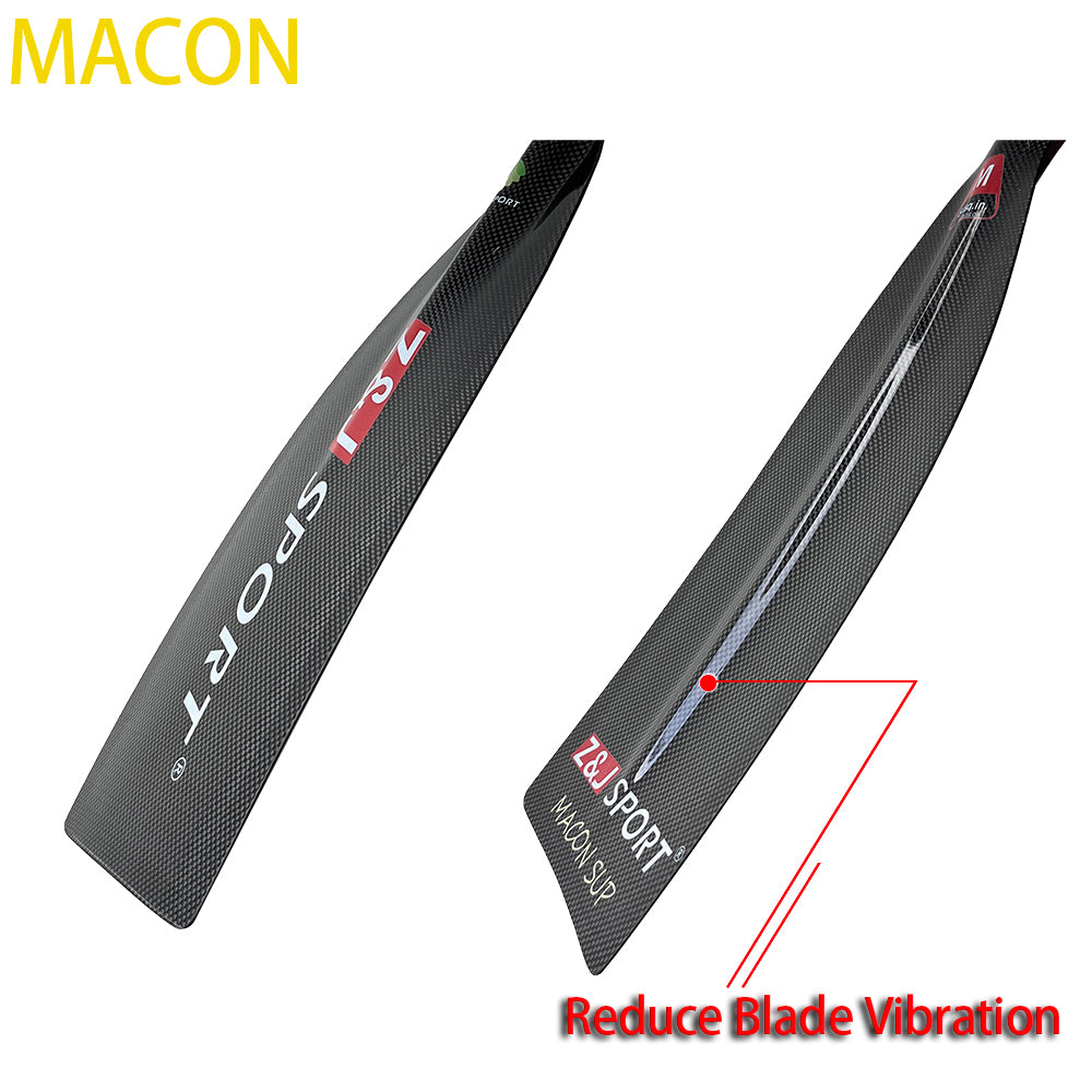 ZJ 1-piece High Modulus Carbon SUP Paddle Ultralight Stand up Paddle for Race ( 2-piece/3-piece Adjustable Shaft Optional)  (MACON)