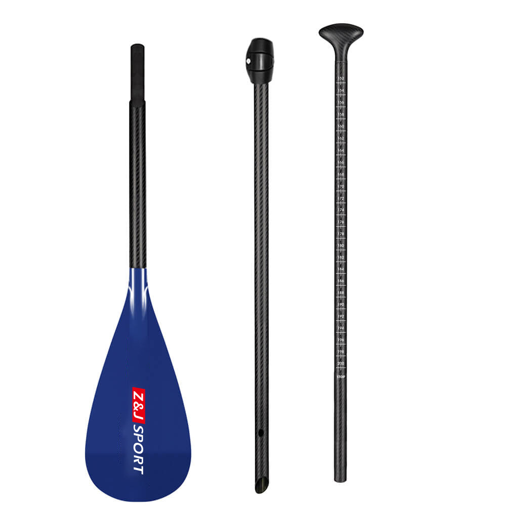 ZJ 3-Piece SUP Paddle for Kids With Skinny Carbon Shaft 152-220cm Adjustable (for Kids)