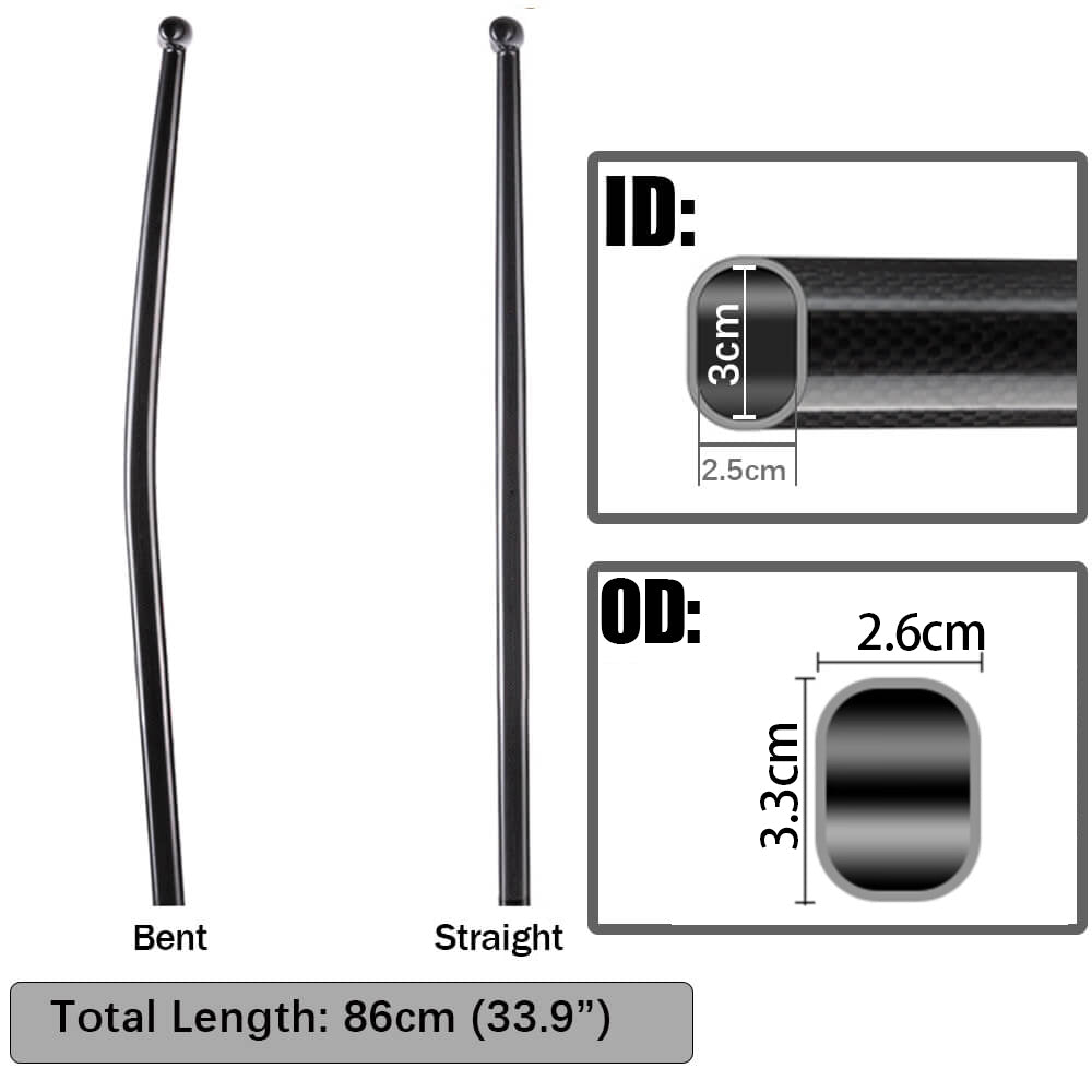 ZJ 1-piece Carbon Shaft for Outrigger Canoe Paddle (Bent/Straight)