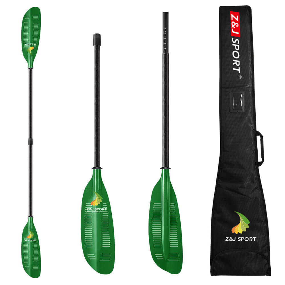 ZJ Seakayak Paddle Carbon Shaft Low-angle Paddling Relaxed Glassfiber Blade with Slit for Touring Kayak (SKR-III)