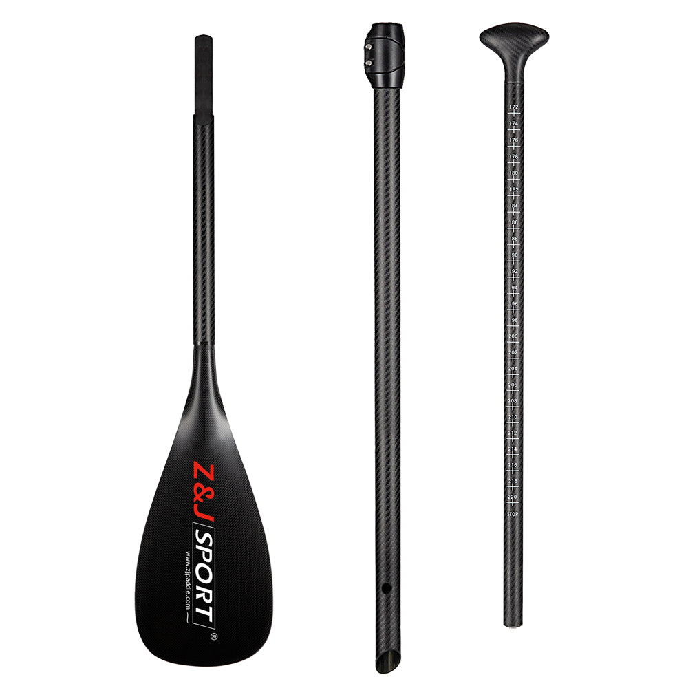 ZJ 3-Piece Adjustable SUP Paddle All Water Carbon Stand up Paddle 84sq.in Blade(GUI)