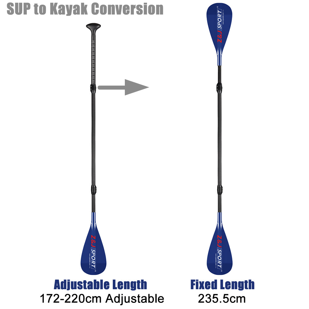 ZJ Double Blade SUP Paddle SUP to Kayak Conversion Glassfiber Blades