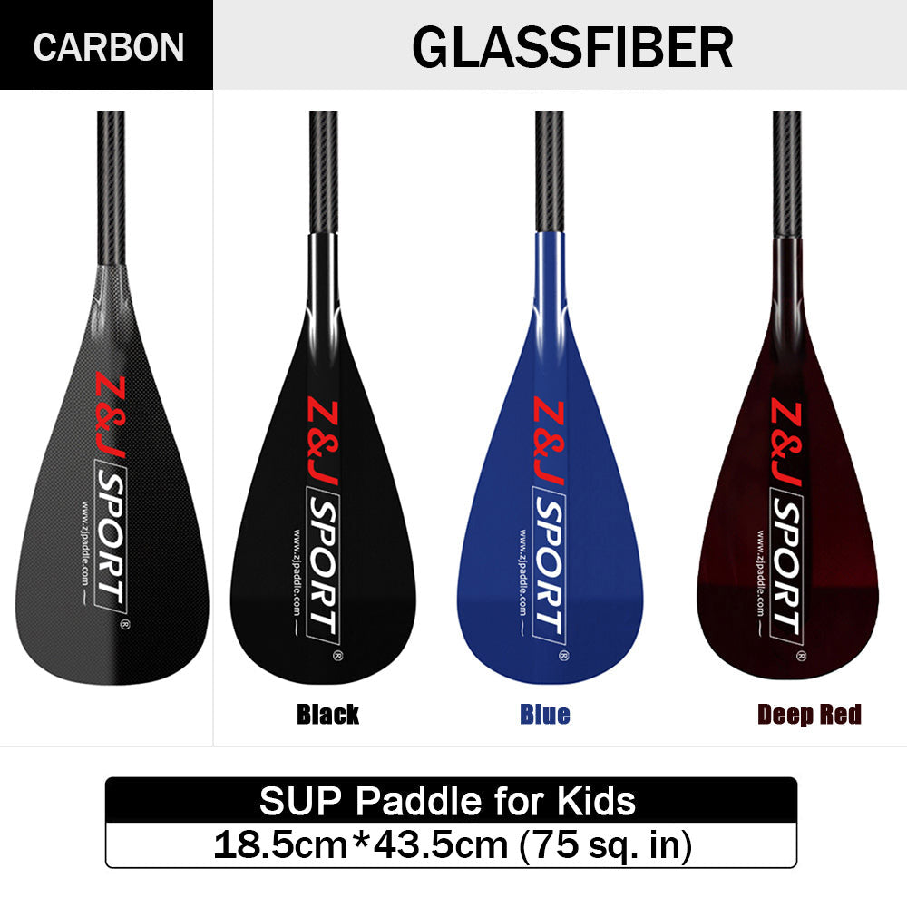 ZJ 3-Piece SUP Paddle for Kids With Skinny Carbon Shaft 152-220cm Adjustable (for Kids)