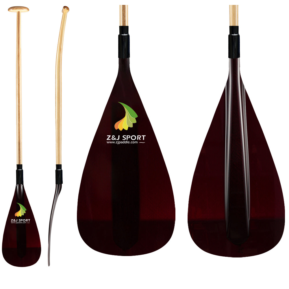 ZJ Hybrid Outrigger Canoe Paddle Fiberglass Blade (T-M: 118sq. in)
