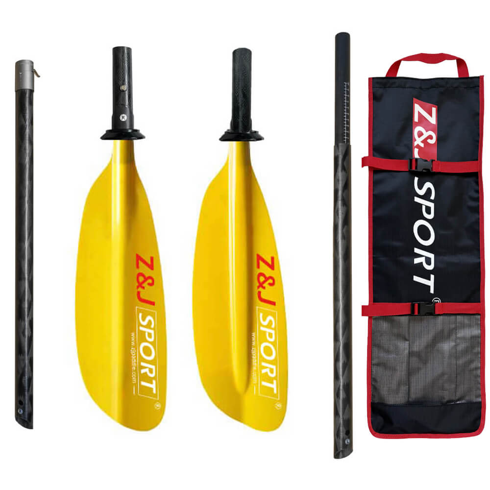 ZJ 2-piece 4-piece Seakayak Paddle Carbon Shaft Glassfiber Blade for Touring Kayak  Low-angle Paddling (SKR-III)