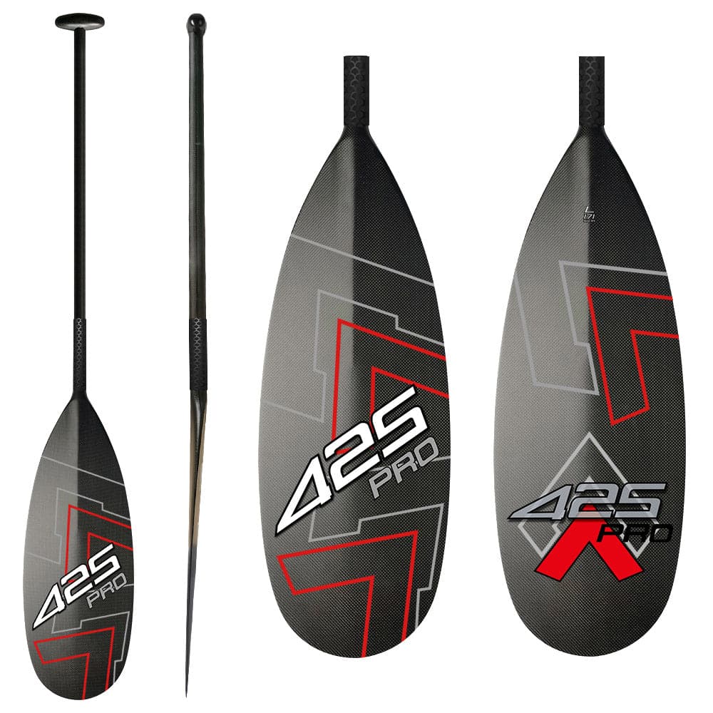 425Pro Carbon Outrigger Canoe Steering Paddle for Va'a, Waka-ama, Vaka Rudder Paddle with Anti Skid Grip