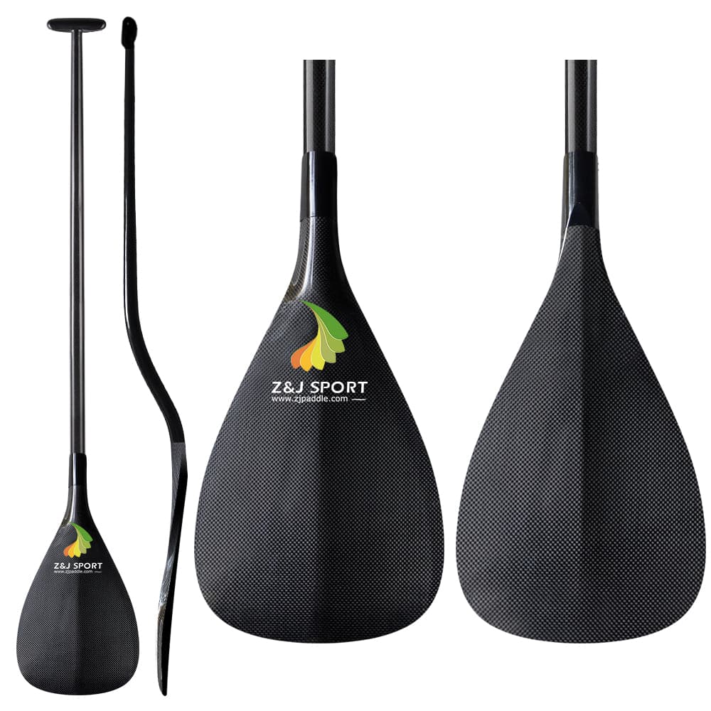 ZJ Full Carbon Outrigger Canoe Paddle for Va'a, Waka-ama, Vaka with Bottom Bent Shaft (FCOCP-BB)