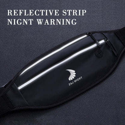 ZJ SPORT PU Leather Waterproof Double Pocket Waist Bag with Reflective Strap and Logo for Outdoor Activities(Only valid when ordering with paddles)