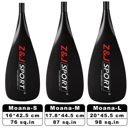 ZJ 3-Pieces Adjustable SUP Paddle Carbon Race Stand up Paddle (Moana)
