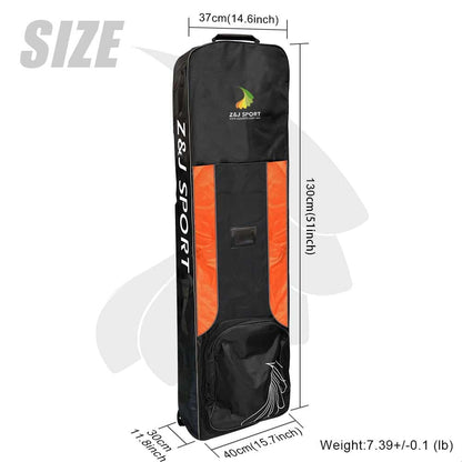 ZJ Dragon Boat Team Paddles Bag with Wheels Large Capacity with Adjustable Strap