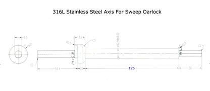 ZJ 316L Stainless Steel Pin For Sculling Oars / Sweep Oars (2 pcs/set)