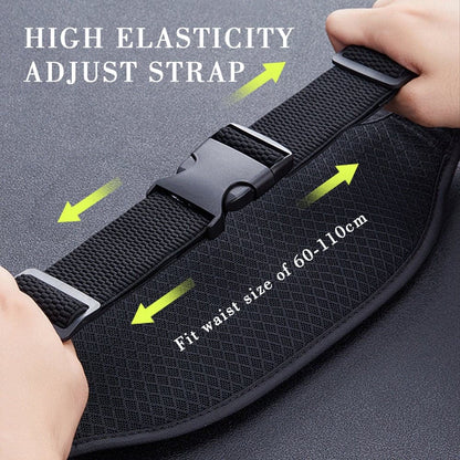 ZJ SPORT PU Leather Waterproof Double Pocket Waist Bag with Reflective Strap and Logo for Outdoor Activities(Only valid when ordering with paddles)