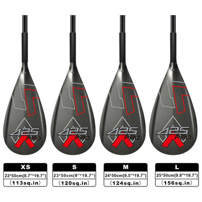 425Pro Full Carbon Outrigger Canoe Paddle for Va'a Upper Bent Shaft with Anti Skid Grip