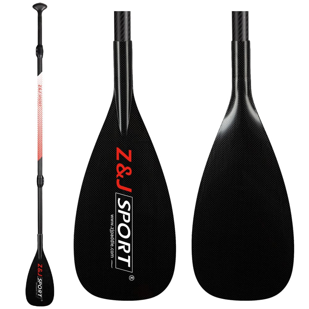 ZJ 3-Pieces Adjustable SUP Paddle Surfing Carbon Stand up Paddle (S) (Graphic Blade Optional)