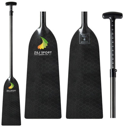 ZJ Dragon Boat Paddle Full Carbon, IDBF Approved Paddle with Pattern Carbon Blade  (OPDP/ ADDP)