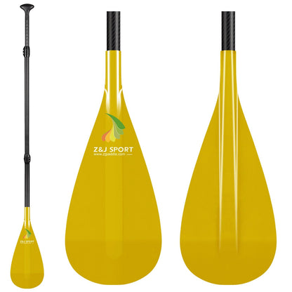 ZJ 3-Pieces Adjustable SUP Paddle Surfing Stand up Paddle  With Translucent Fiberglass Blade (S)