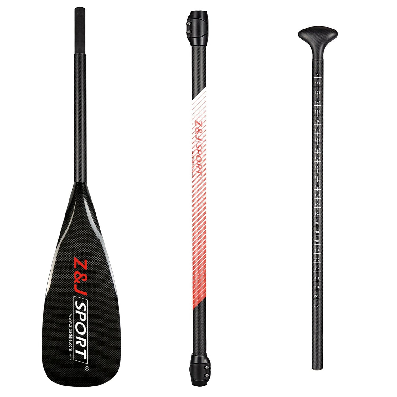 ZJ 3-Pieces Adjustable SUP Paddle Carbon Race Stand up Paddle (Weapon)